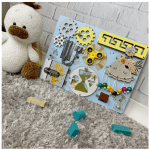 Розвиваючий дитячий бізіборд з дерева 30х40 см - image-0